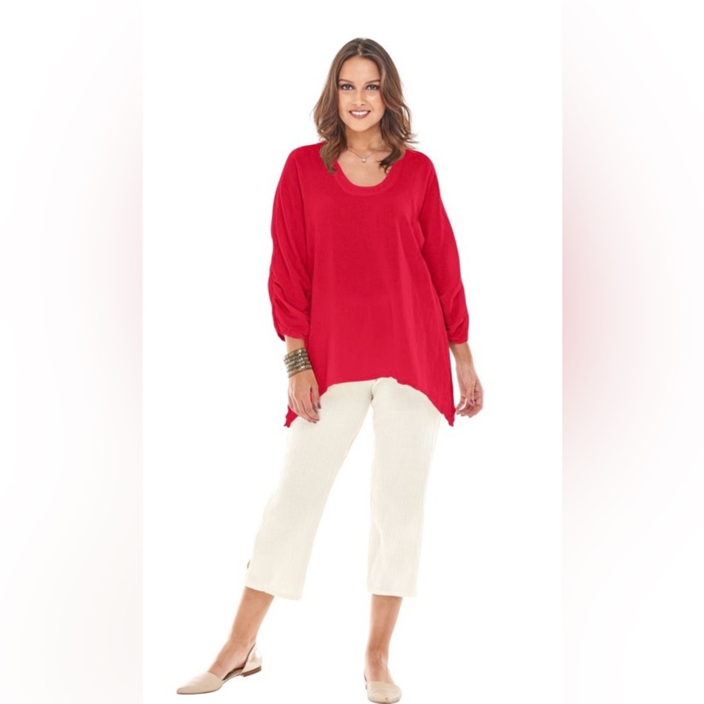 OH MY GAUZE! Cotton Tunic in Coral - size 3 (XXL)